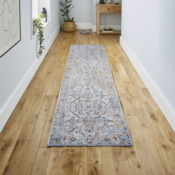 Brandy Rustic Border Low-Pile Machine-Washable Area Rug
